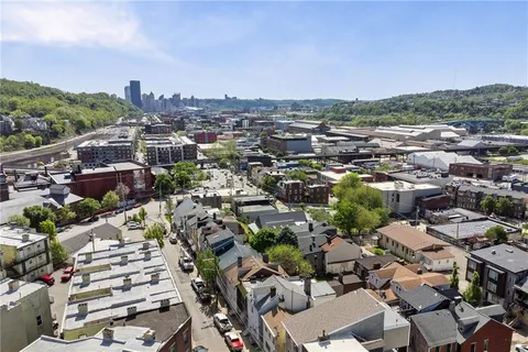 an aerial view of a city