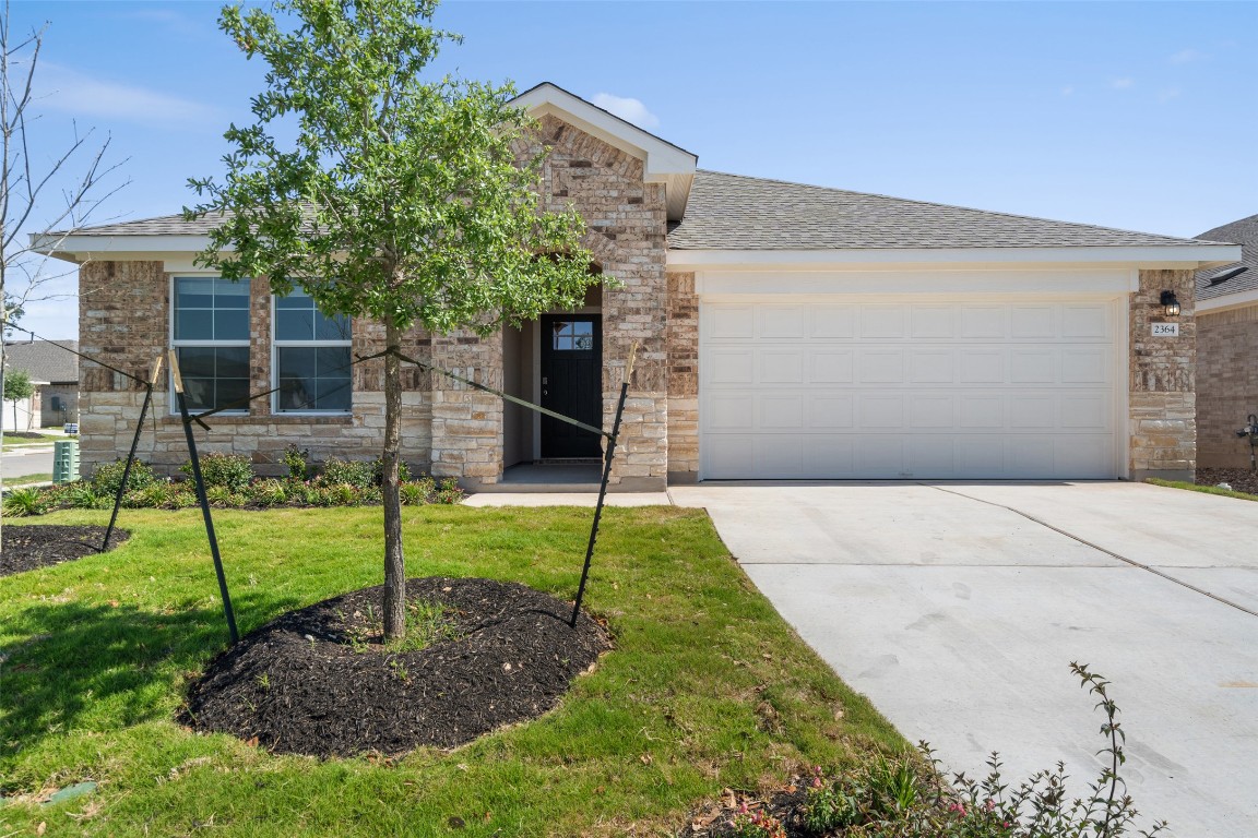 2364 Ranny Cove Leander, TX 78641 - Photo 1 of 1 a backyard of a house with plants and palm trees