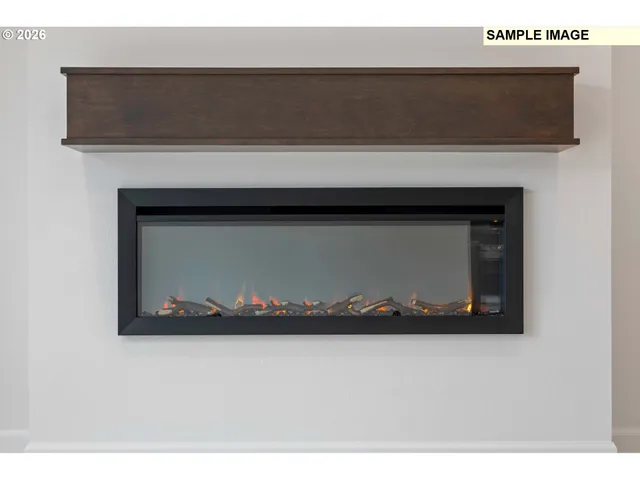 a close view of a fireplace