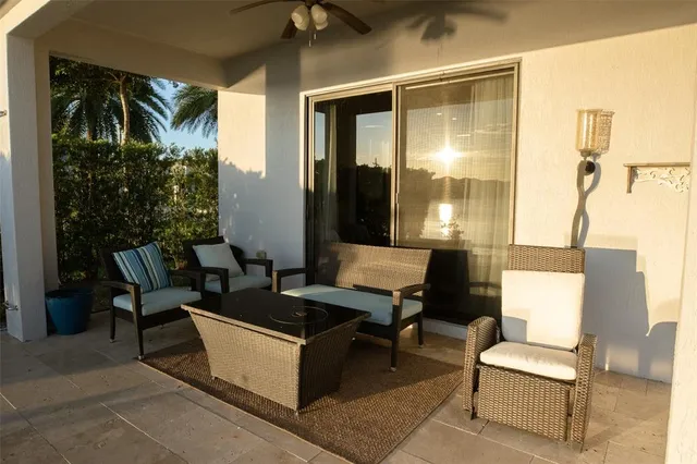 a outdoor living space with furniture