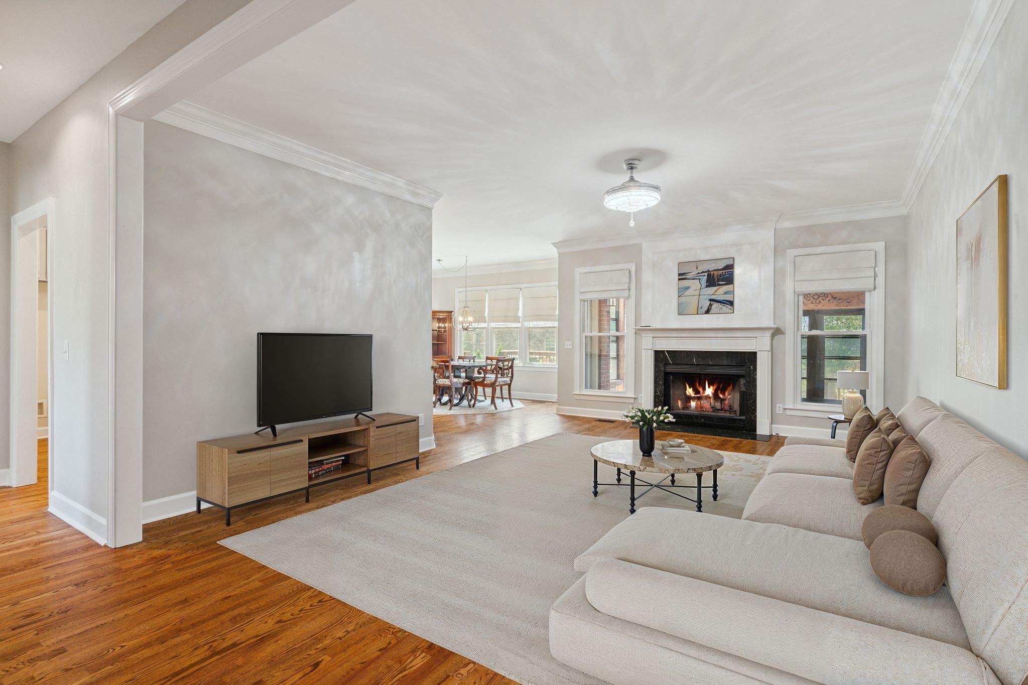2105 Chels Way Old Hickory, TN 37138 - Photo 11 of 47 a living room with furniture a fireplace and a flat screen tv