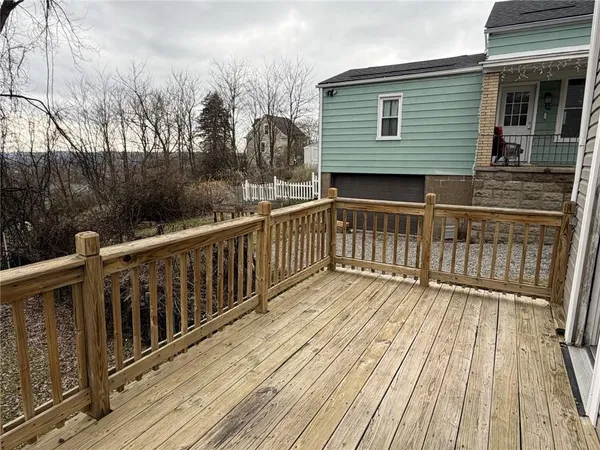 a view of wooden deck