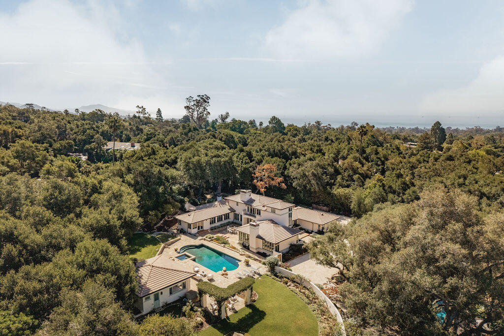 840 Ivy Lane Montecito, CA 93108 - Photo 7 of 57 an aerial view of a house with a yard and lake view