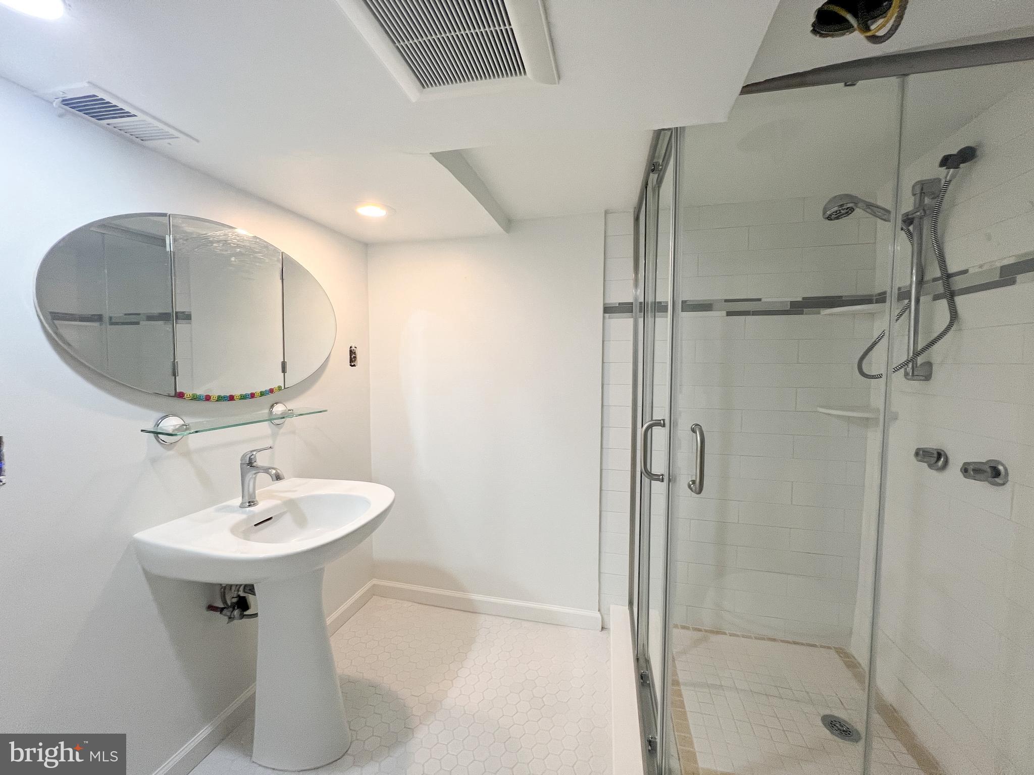 10209 Douglas Avenue Silver Spring, MD 20902 - Photo 16 of 22 a bathroom with a sink a mirror and shower