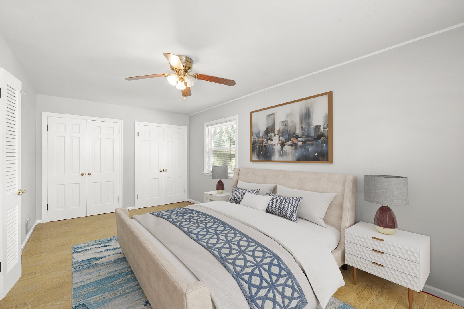 255 Irving Boulevard Chicago Heights, IL 60411 - Photo 6 of 42 a bedroom with a bed and a chandelier