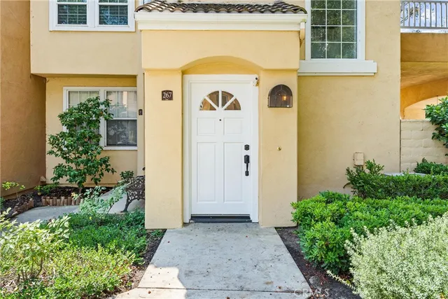 a view of outdoor space with garden and seating