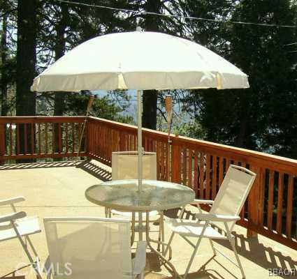 26436 Apache Lake Rimforest, CA 92378 - Photo 5 of 7 a balcony with table and chairs