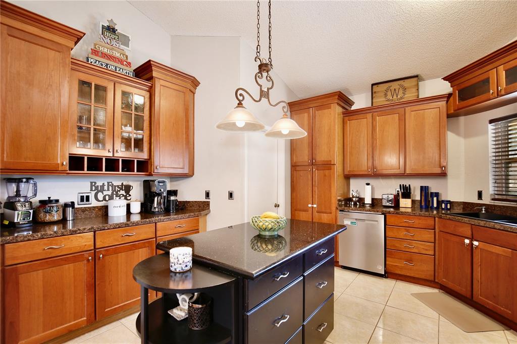 300 Springview Drive Sanford, FL 32773 - Photo 13 of 55 a kitchen with granite countertop a sink stove and cabinets