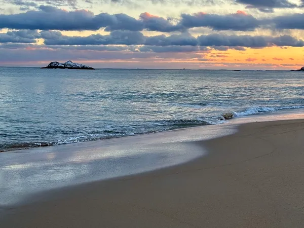 a view of an ocean beach