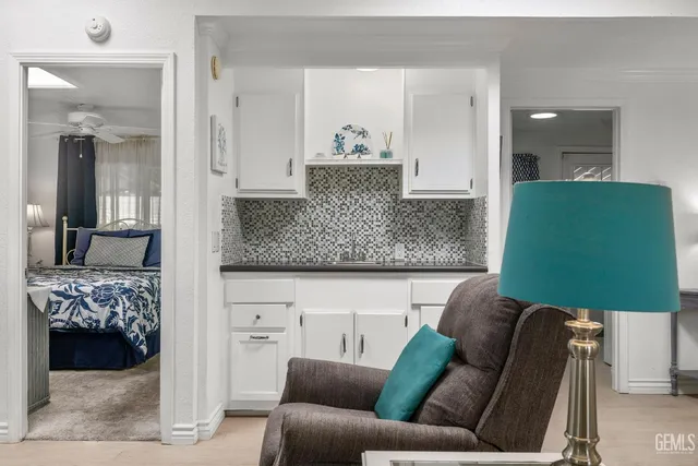 a living room with furniture and a couch