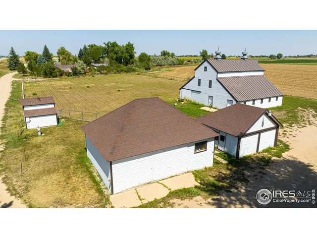 a aerial view of a house with a outdoor space