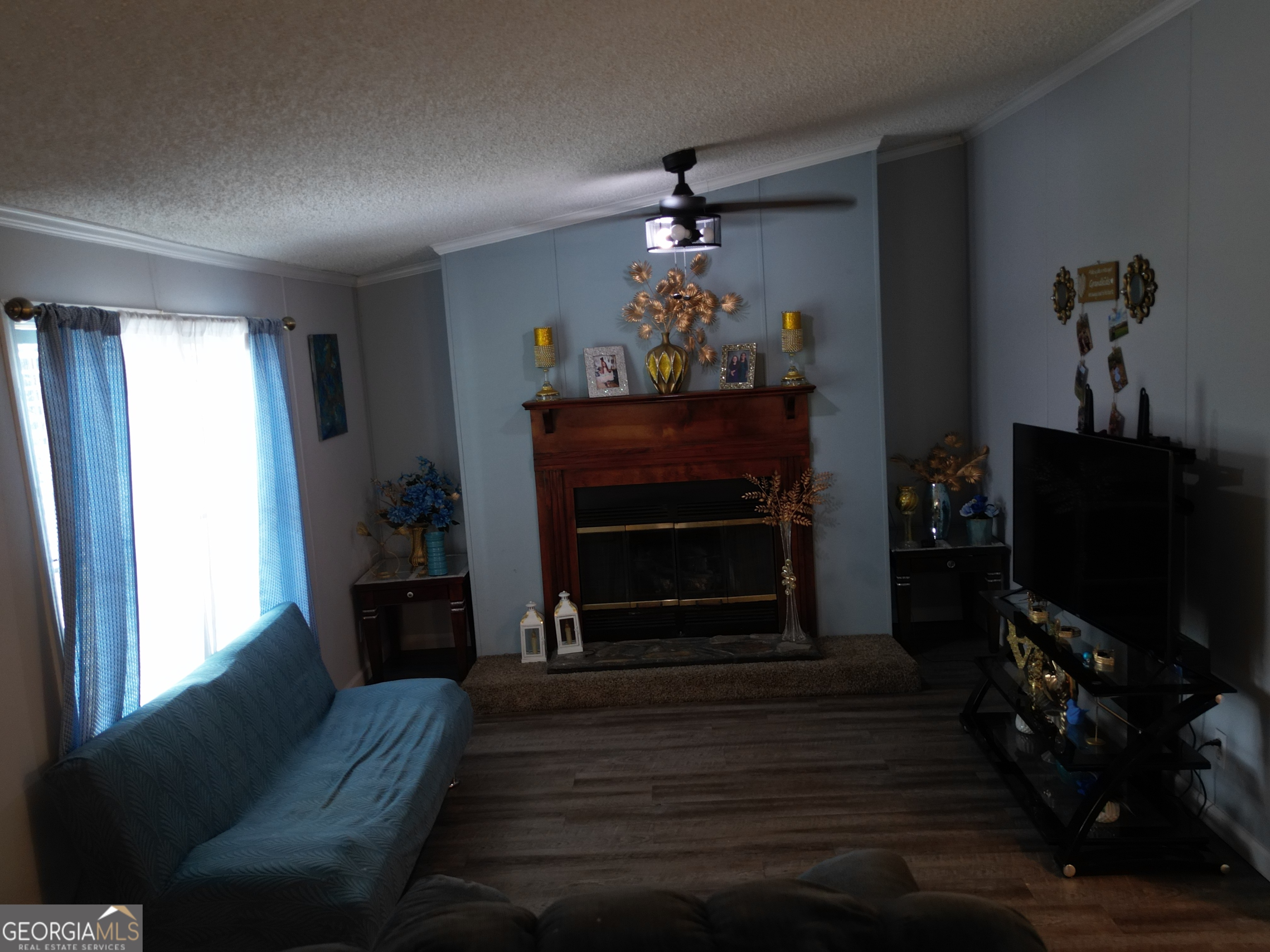 693 Old Quitman Annex Road Adel, GA 31620 - Photo 18 of 30 a living room with furniture a fireplace and a flat screen tv