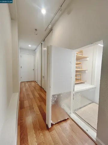 a view of livingroom with wooden floor