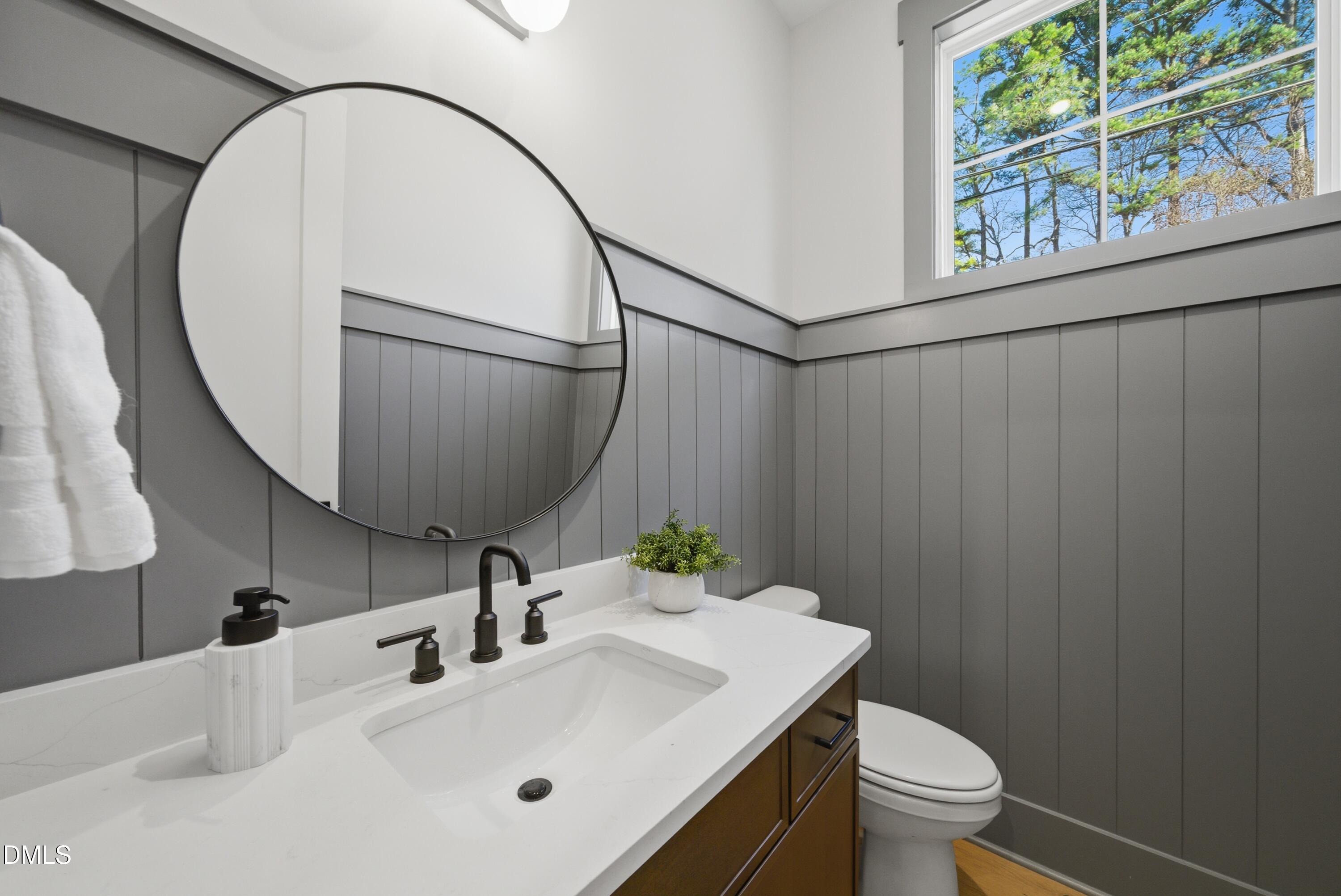 8729 Allison Road Cedar Grove, NC 27231 - Photo 39 of 63 a bathroom with a sink toilet and a mirror