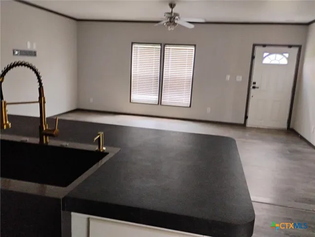 a close view of sink and tap