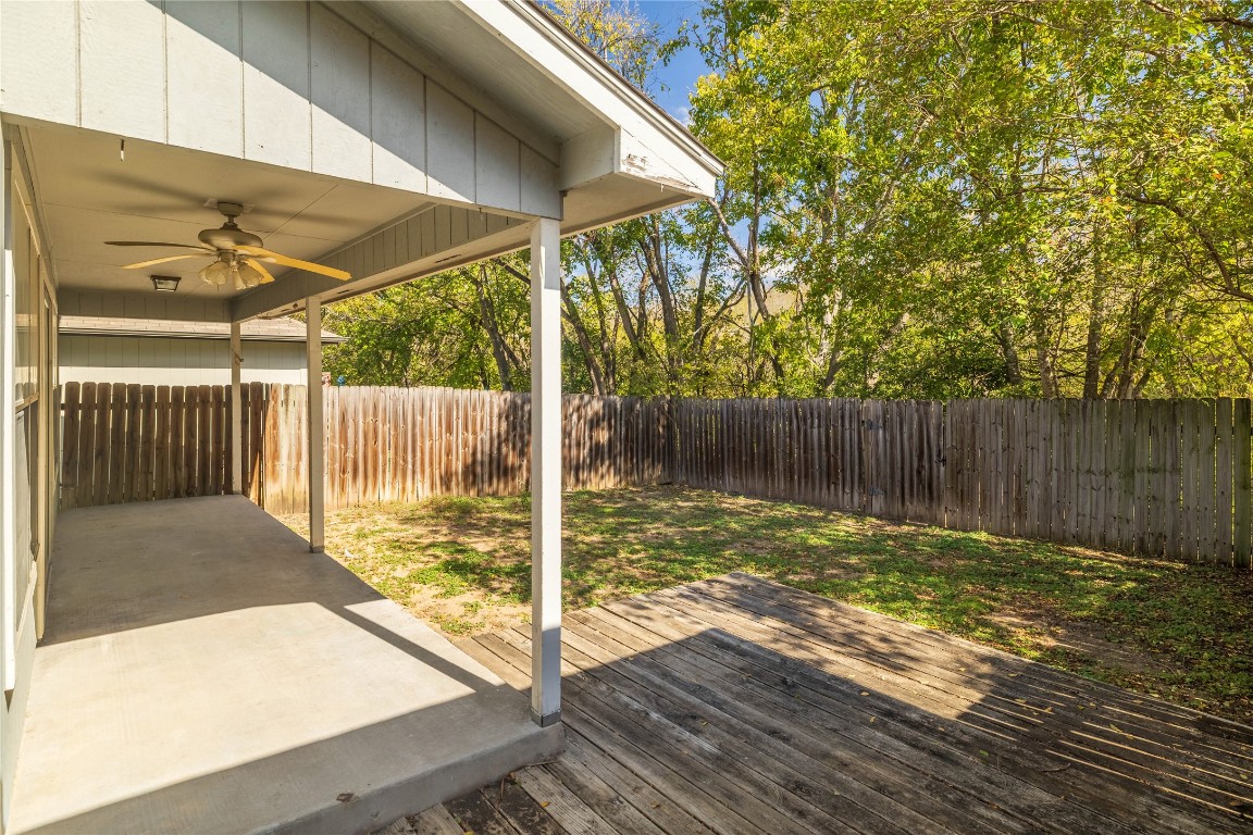 2229 Jasmine Path Round Rock, TX 78664 - Photo 23 of 28 a view of a backyard with a small cabin and wooden fence