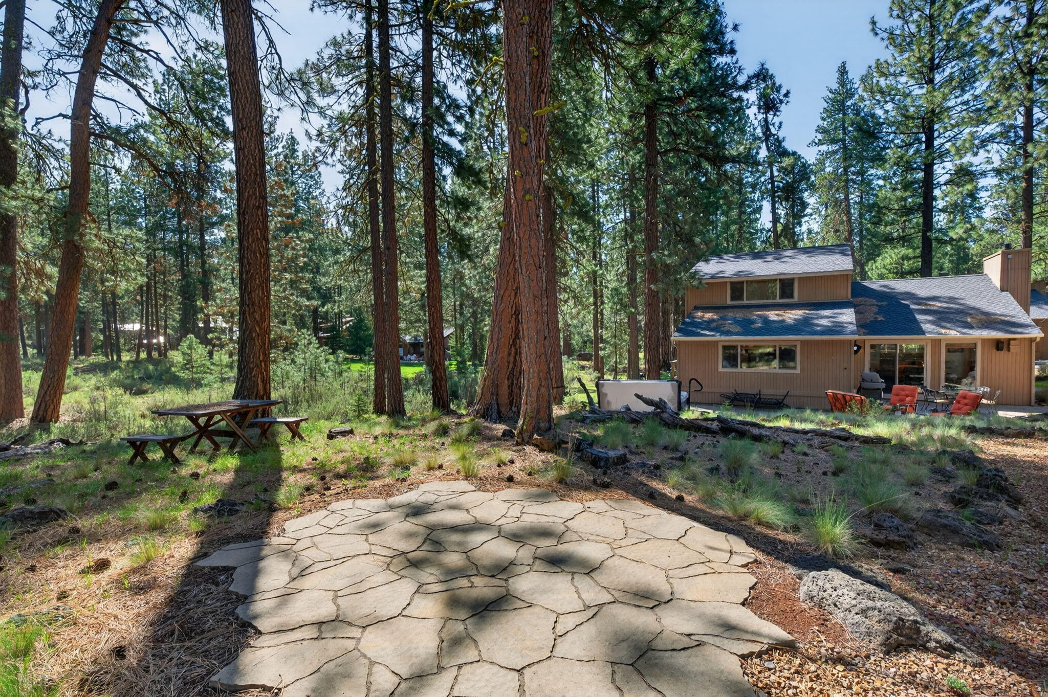 70800 Samphire, Unit RR3 Black Butte Ranch, OR 97759 - Photo 33 of 54 Natural Stone Patio and Forest Scenery