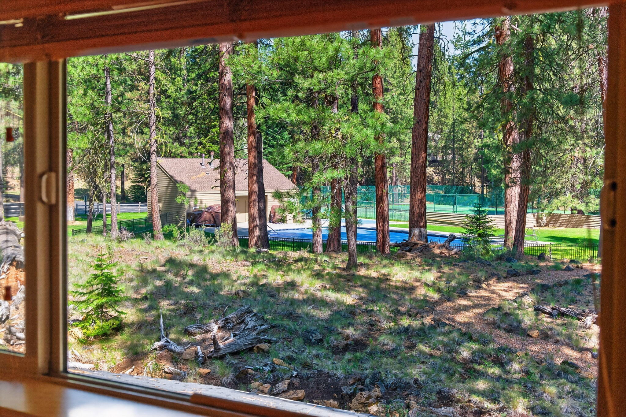 70800 Samphire, Unit RR3 Black Butte Ranch, OR 97759 - Photo 45 of 54 View of South Meadow Pool and Tennis Courts from Kitchen Window