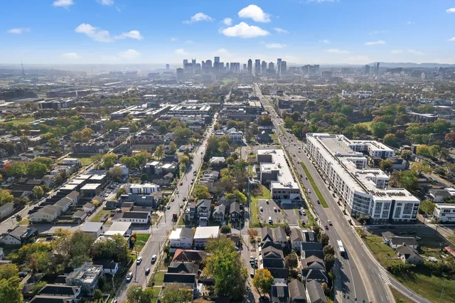 an aerial view of a city