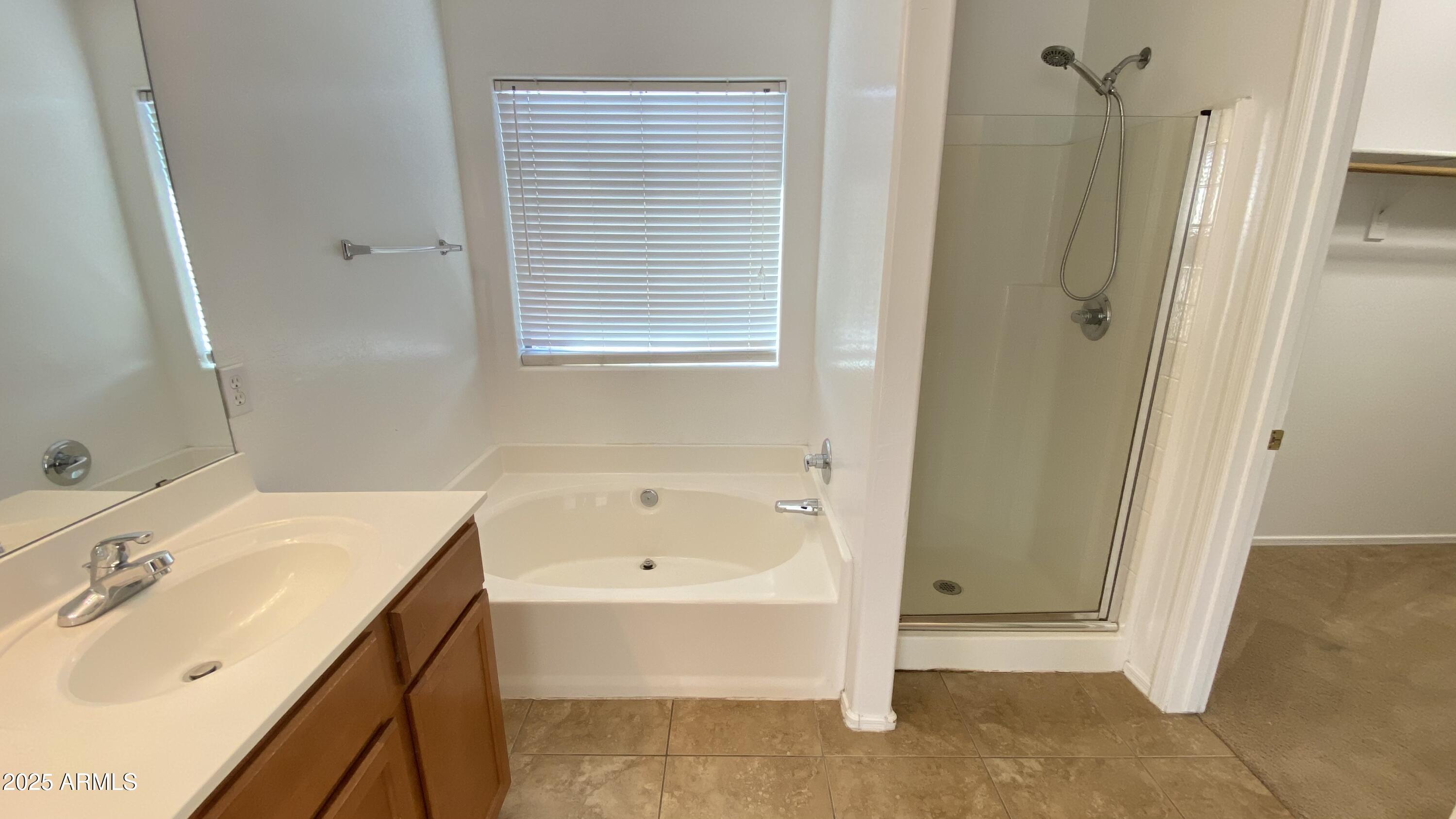 7425 West Crown King Road Phoenix, AZ 85043 - Photo 15 of 27 a bathroom with a sink a mirror and a bathtub
