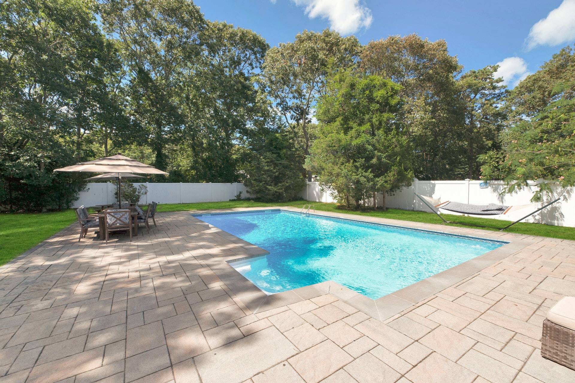 16 Norbury Road Hampton Bays, NY 11946 - Photo 22 of 32 a view of a backyard with swimming pool