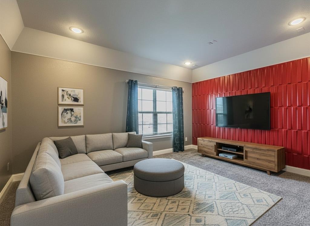 304 Adam Way Euless, TX 76040 - Photo 28 of 39 Living room featuring carpet flooring and baseboards