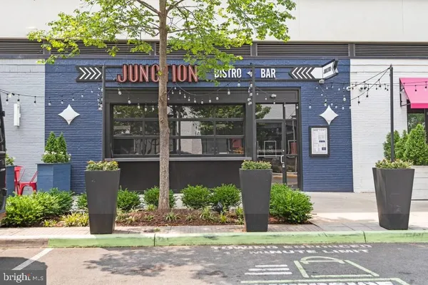front view of a building with a street