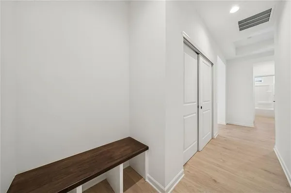 a view of small space with empty racks