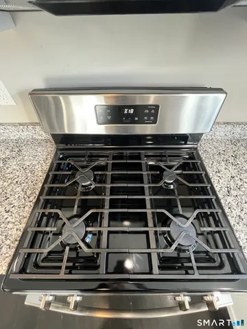 a close up of a stove