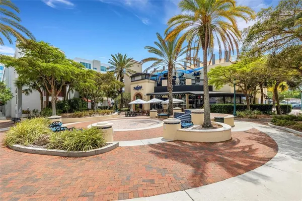 a view of an entrance of the building