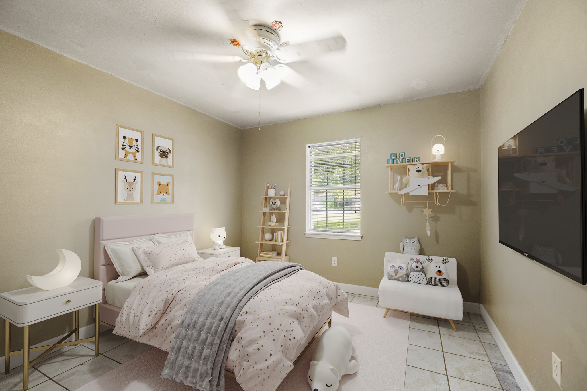 140 Friar Tuck Road Shepherd, TX 77371 - Photo 22 of 36 a bedroom with a bed and a chandelier