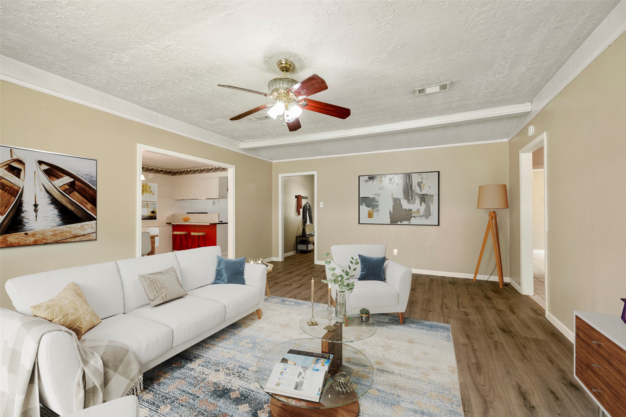 140 Friar Tuck Road Shepherd, TX 77371 - Photo 6 of 36 a living room with furniture and a wooden floor
