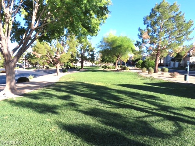 1623 Cave Spring Drive Henderson, NV 89014 - Photo 9 of 16 Manicured green space alongside a paved walkway offers tranquil outdoor living.