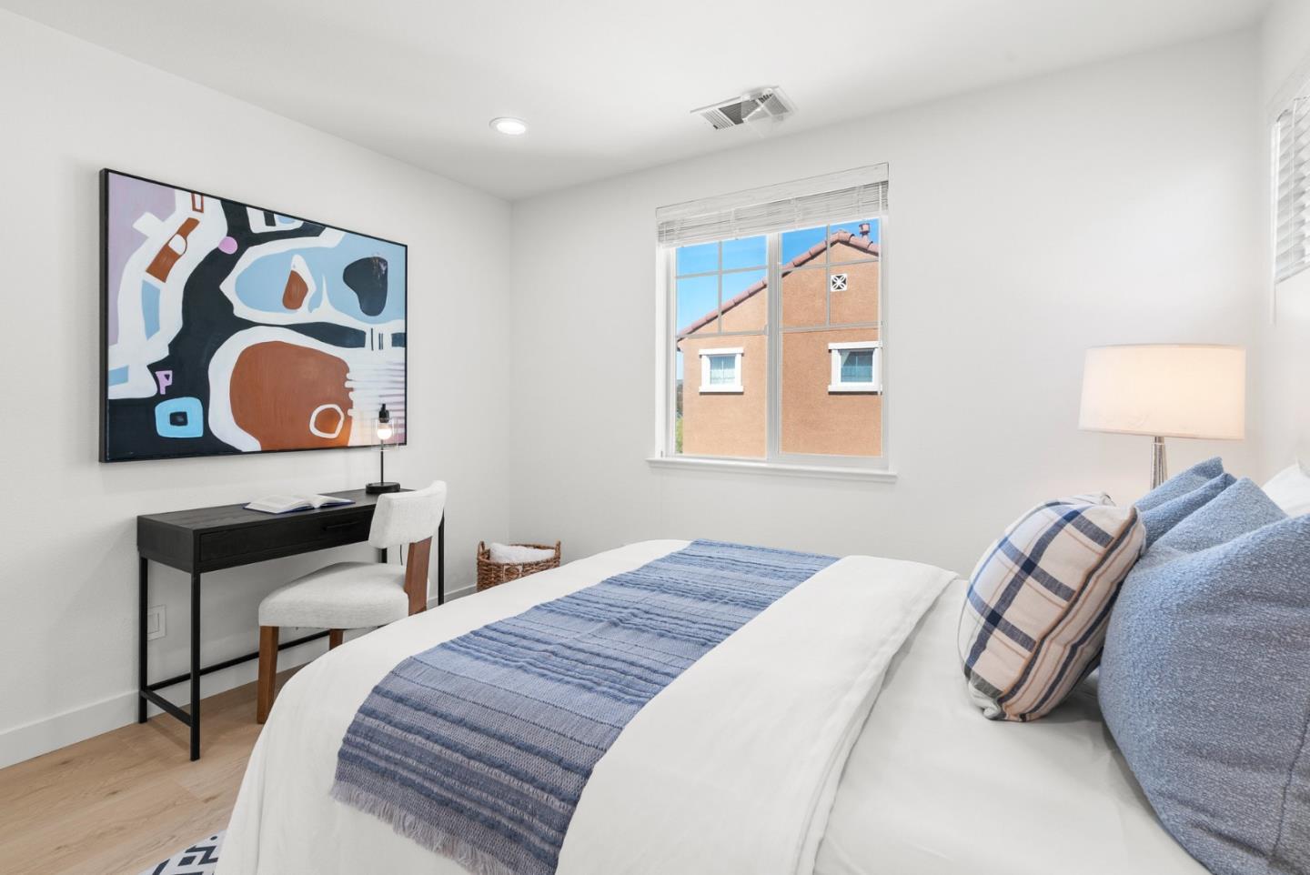 4337 Watson Circle Santa Clara, CA 95054 - Photo 38 of 55 a bedroom with a bed and a lamp on dresser