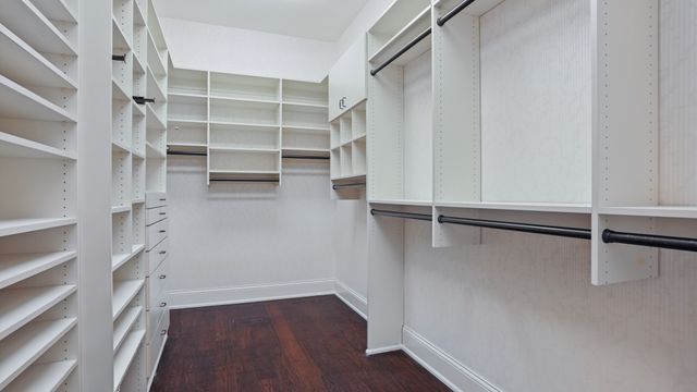 a view of a chandelier in a room
