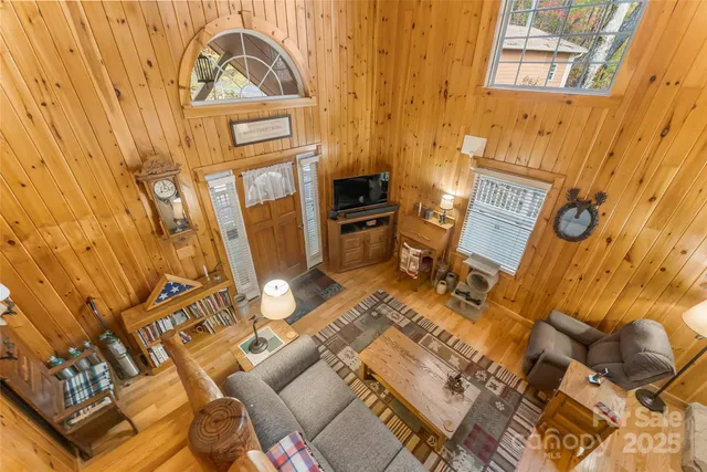a view of a fireplace in the room