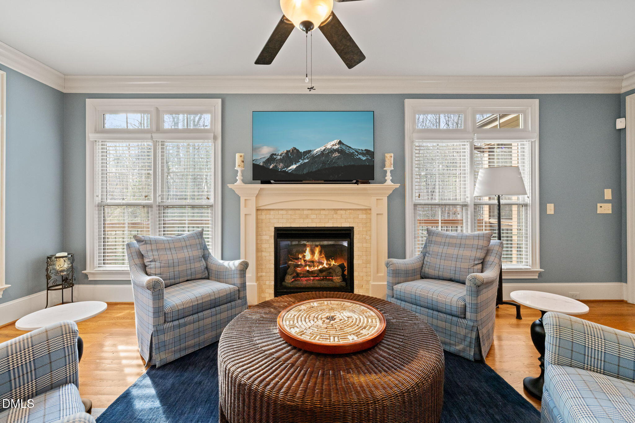 12313 The Gates Drive Raleigh, NC 27614 - Photo 17 of 78 a living room with furniture and a fireplace