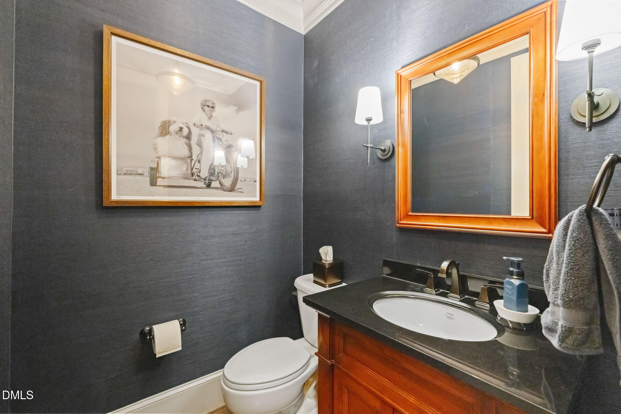 12313 The Gates Drive Raleigh, NC 27614 - Photo 25 of 78 a bathroom with a toilet a sink and mirror
