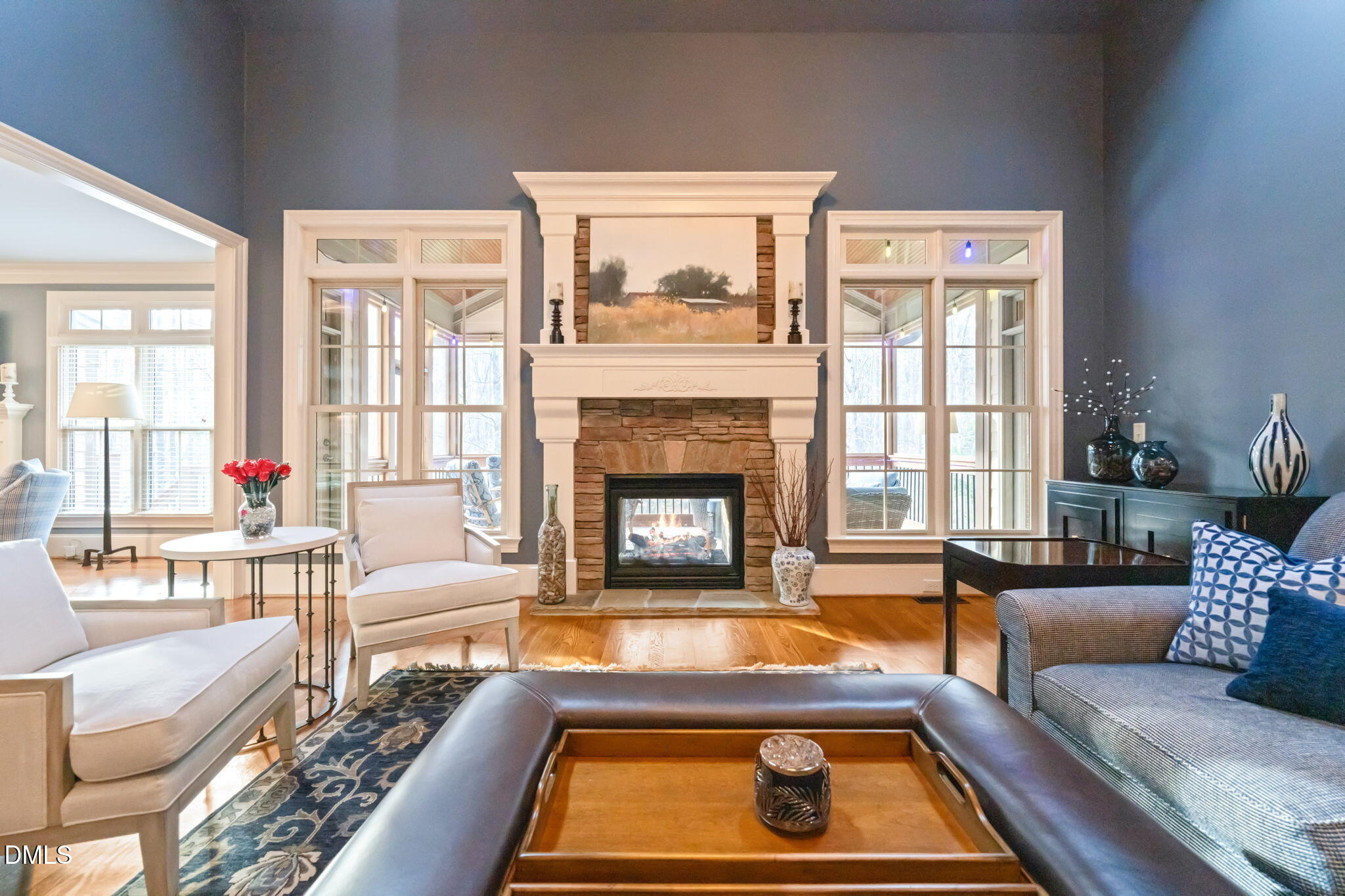12313 The Gates Drive Raleigh, NC 27614 - Photo 9 of 78 a living room with furniture and a fireplace