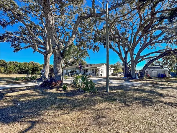 a view of a house with a tree tree front of it