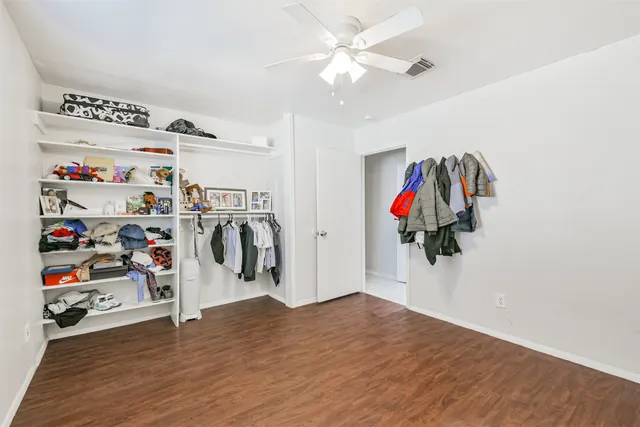 a view of a storage in a room