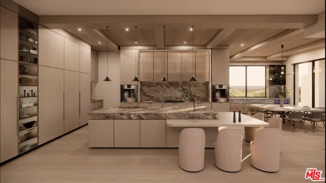 a bedroom with a bed and a walk in closet