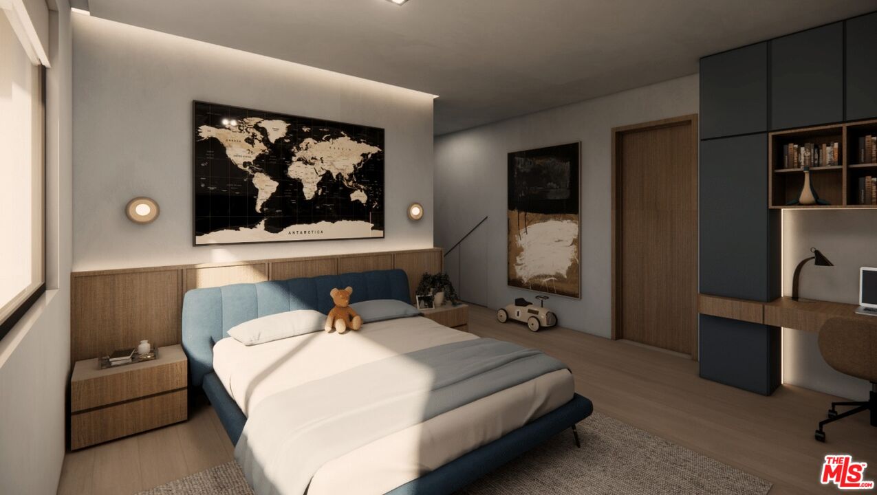 590 North Tigertail Road Los Angeles, CA 90049 - Photo 61 of 69 a bedroom with a bed and a painting on the wall