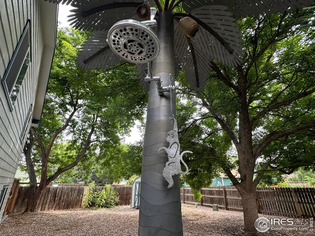 an aerial view of a garden