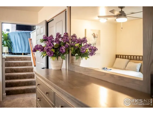 a view of entryway with flower pots
