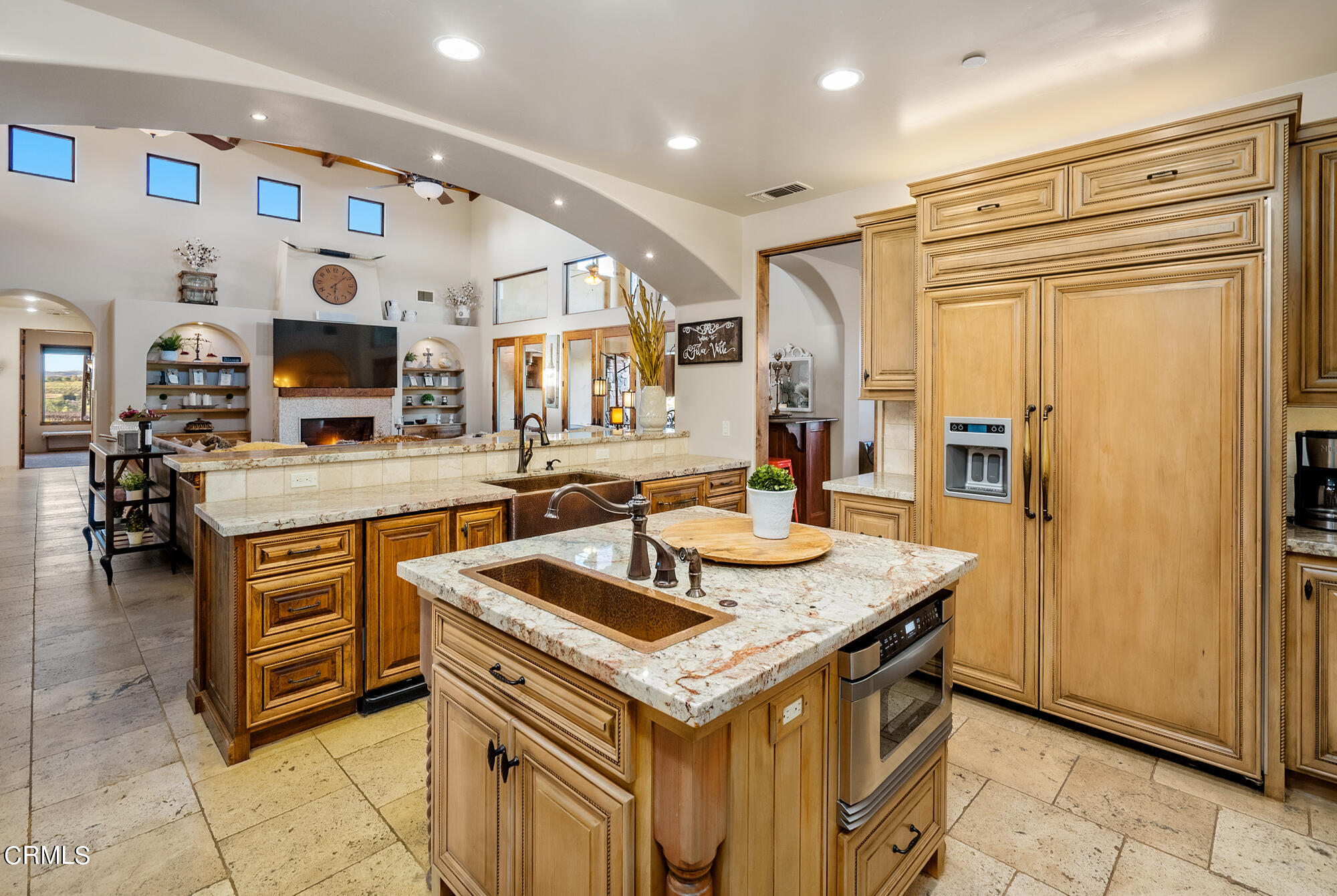 6060 Jardine Road Paso Robles, CA 93446 - Photo 16 of 74 a kitchen with stainless steel appliances granite countertop a sink and a refrigerator