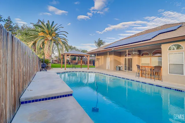 a view of a house with a patio