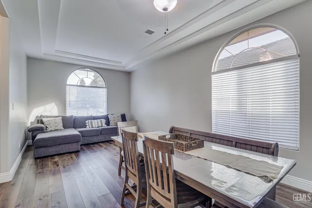 a workspace with furniture and window