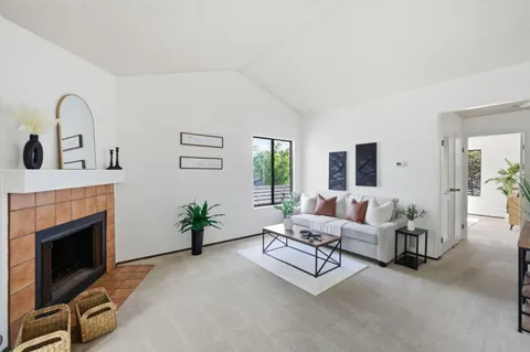 a living room with furniture