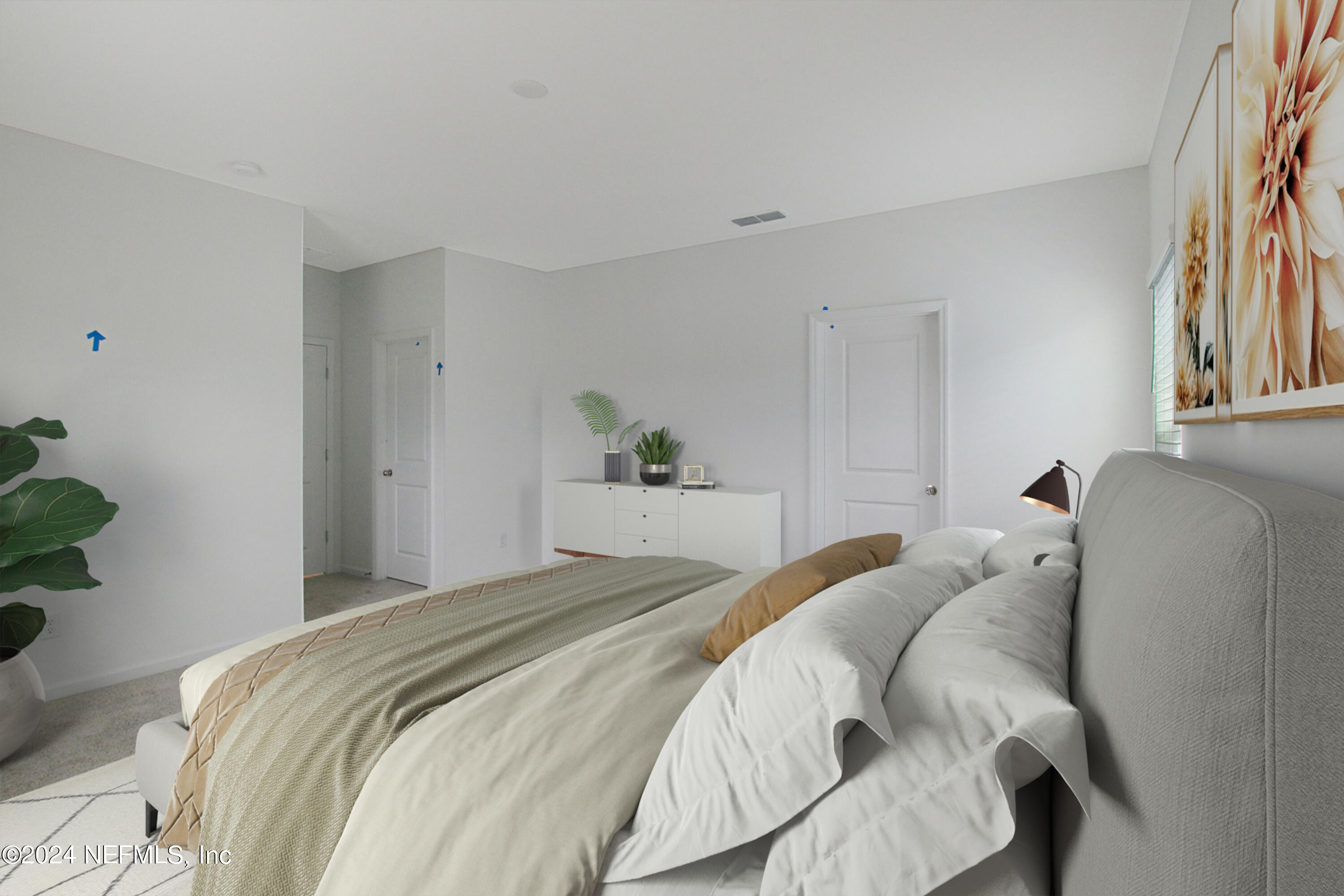 299 Pentwater Road St. Augustine, FL 32092 - Photo 26 of 36 a bedroom with a bed and a potted plant